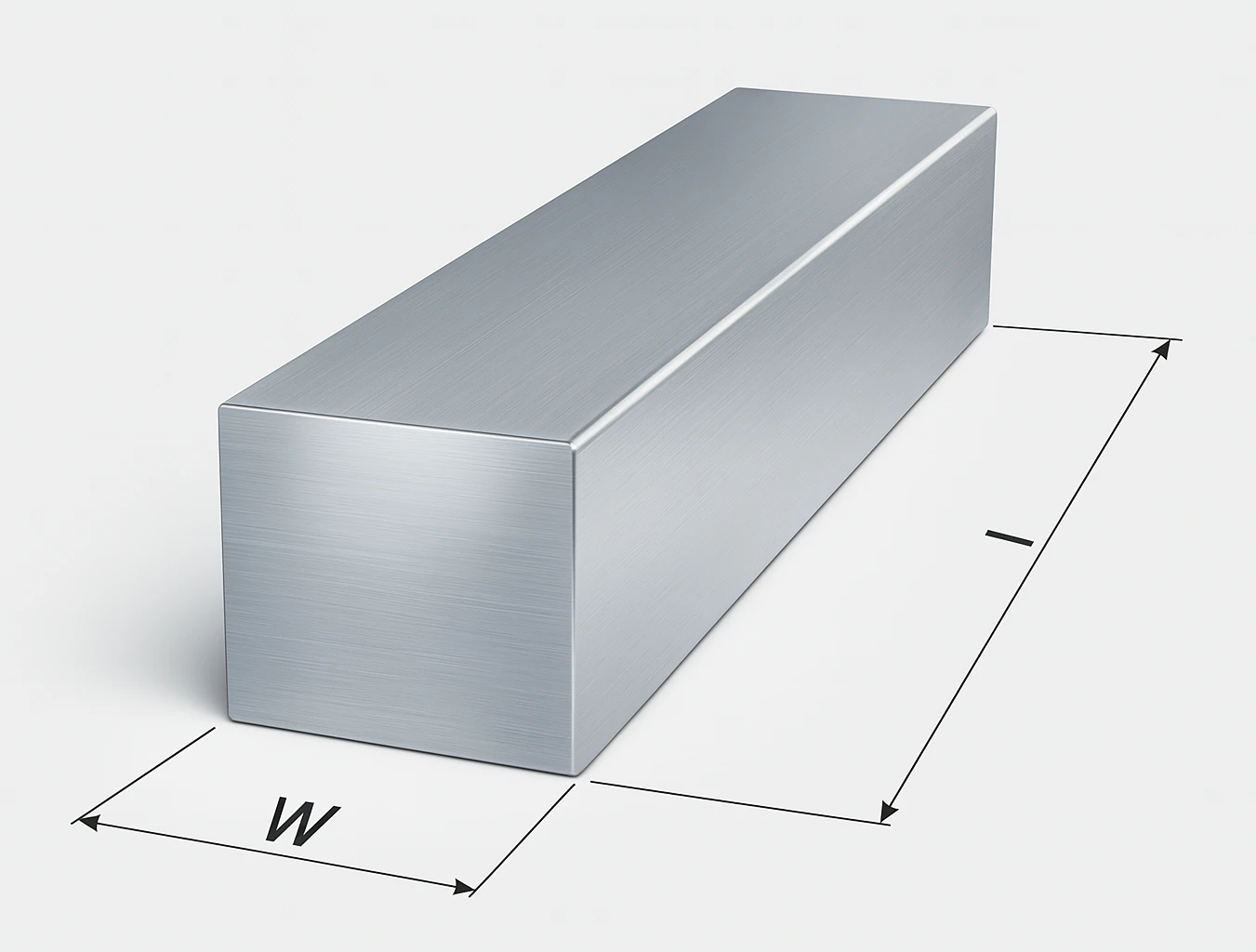 Rysunek techniczny pręta kwadratowego